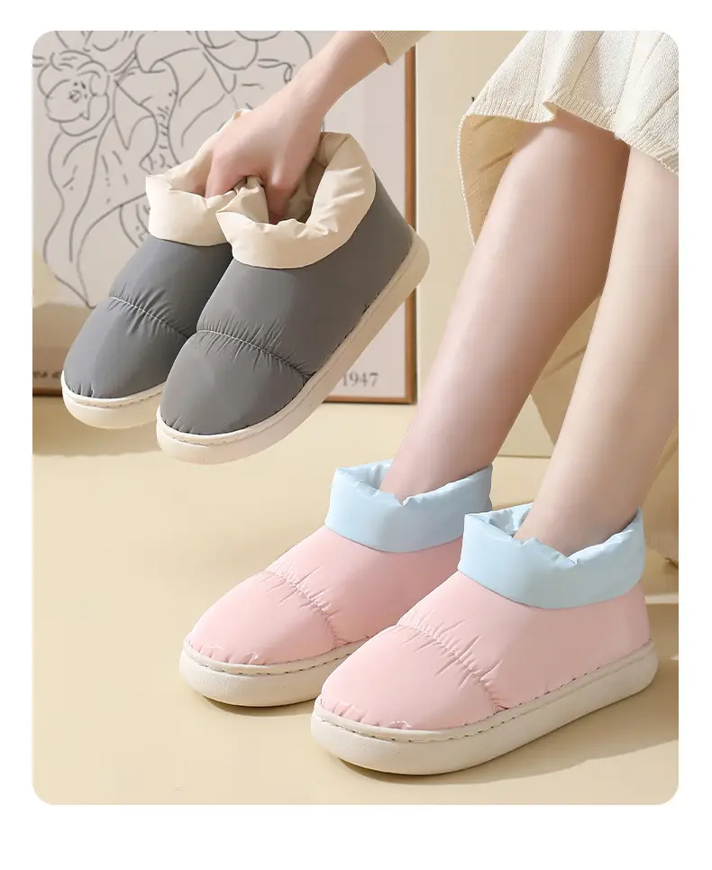 Fleece Lined Baby Slippers Pink Blue Winter Warm — feature 13