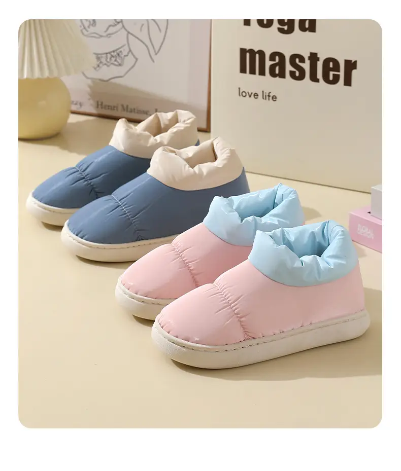 Fleece Lined Baby Slippers Pink Blue Winter Warm — feature 14