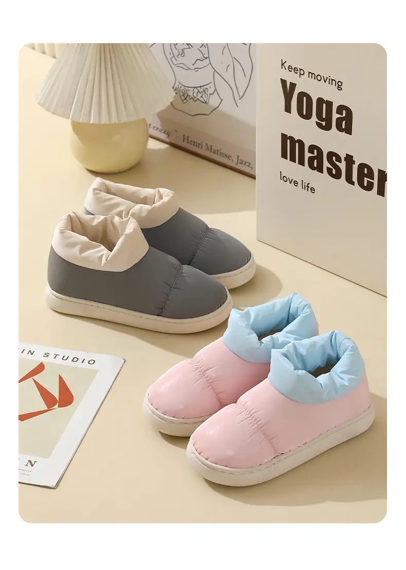 Fleece Lined Baby Slippers Pink Blue Winter Warm — feature 16