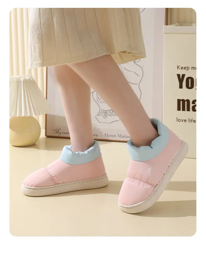 Fleece Lined Baby Slippers Pink Blue Winter Warm — feature 18