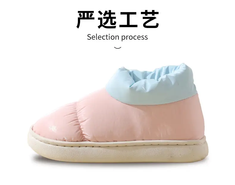 Fleece Lined Baby Slippers Pink Blue Winter Warm — feature 3