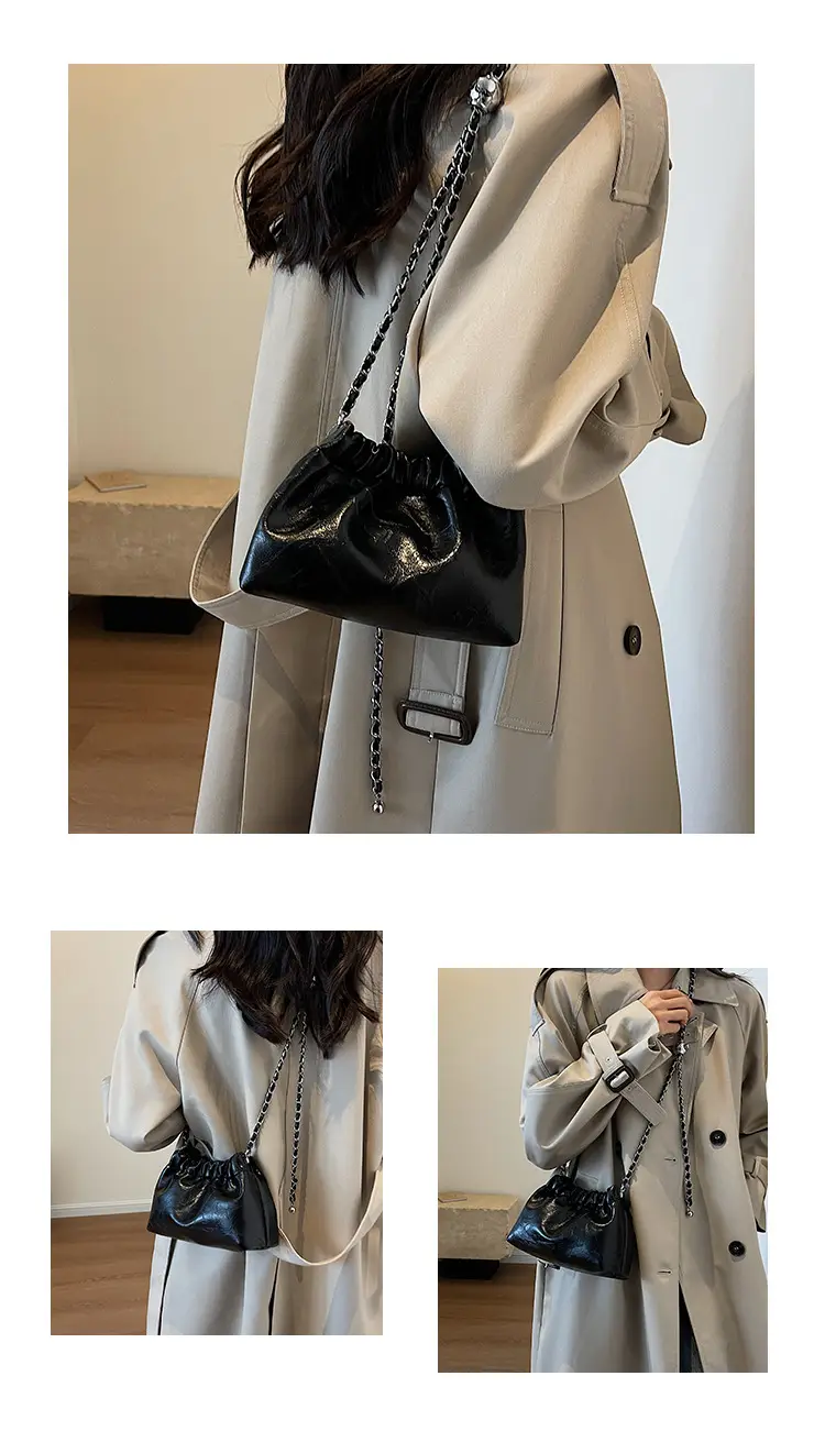 2023 New Niche Chain Shoulder Messenger Bag Black — feature 21