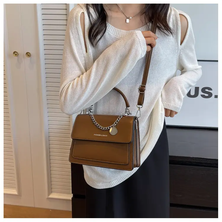 Women's Brown Leather Chain Crossbody Bag 2023 — feature 18