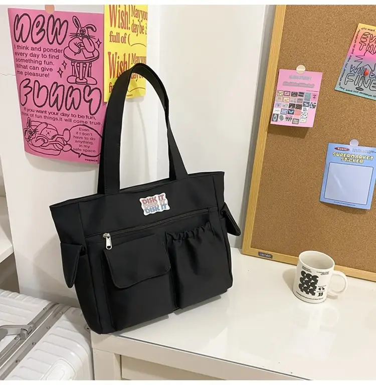 Women's Light Blue Shoulder Bag with Keychain — feature 21