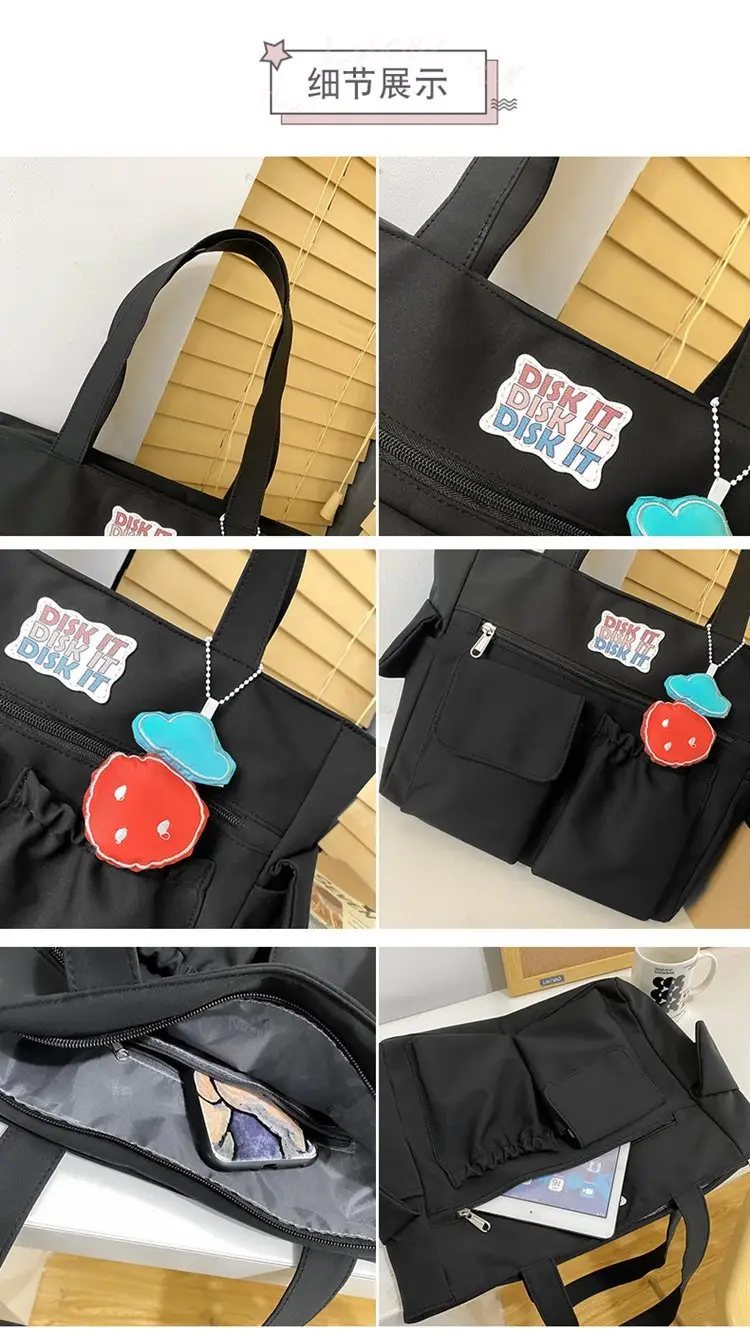 Women's Light Blue Shoulder Bag with Keychain — feature 26