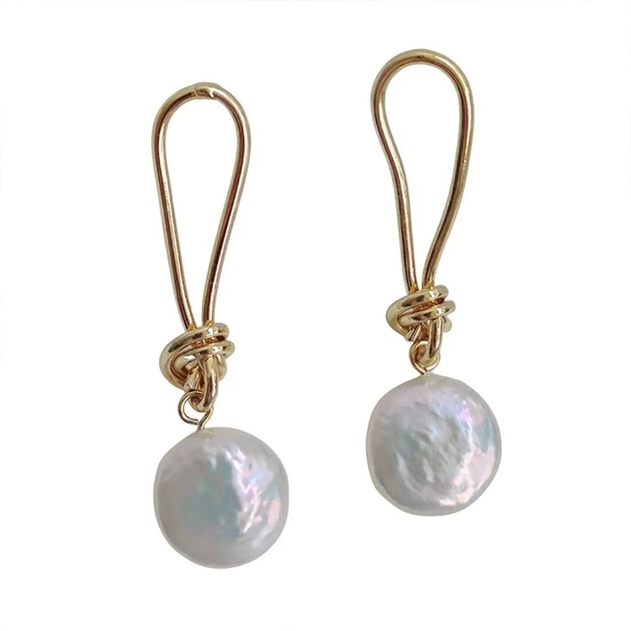 Gold Pearl Drop Earrings for Women - Image 5