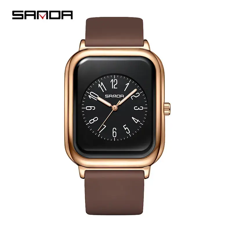 Sanda Black Square Quartz Watch for Women