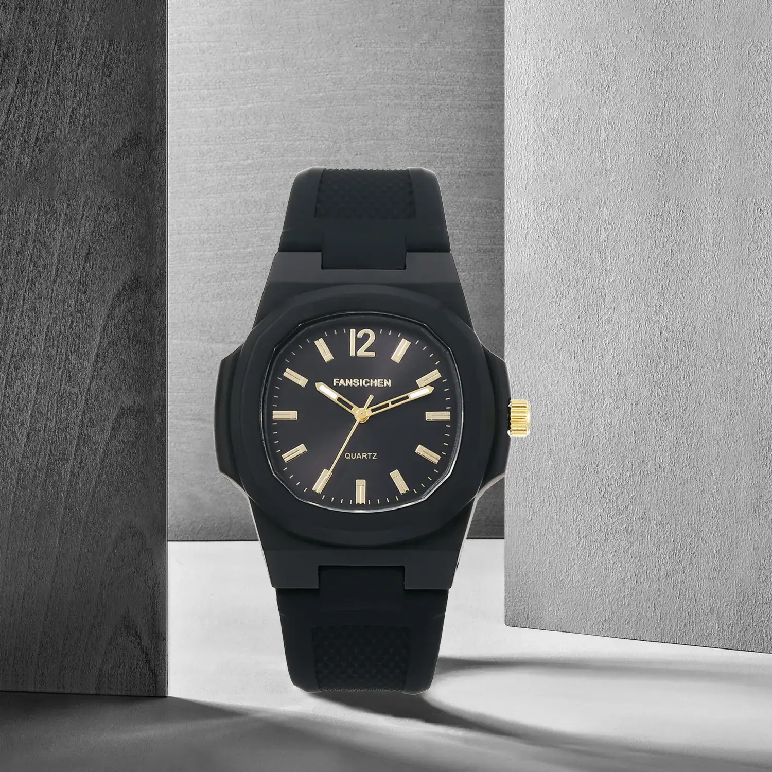 Men's Quartz Watch Black Silicone 38mm Fashion Casual - Image 3