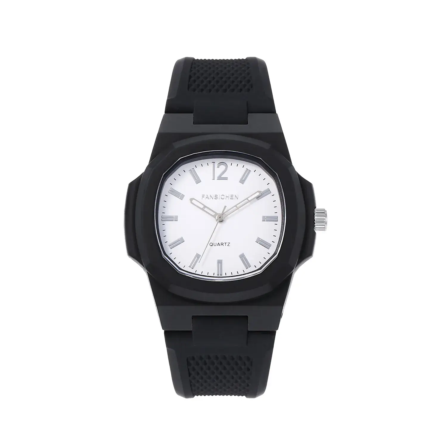 Men's Quartz Watch Black Silicone 38mm Fashion Casual - Image 2