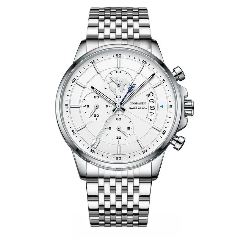 Men's Luxury Chronograph Watch with Luminous Dial & Black Strap - Image 12