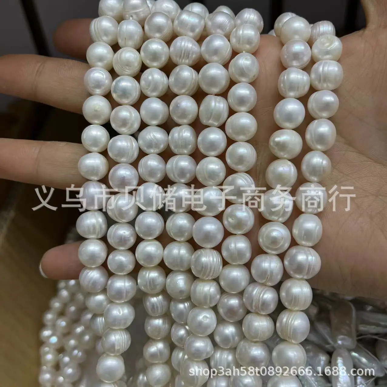 9-10mm Natural Fresh Water Pearl Balls Semi-Finished - Image 3