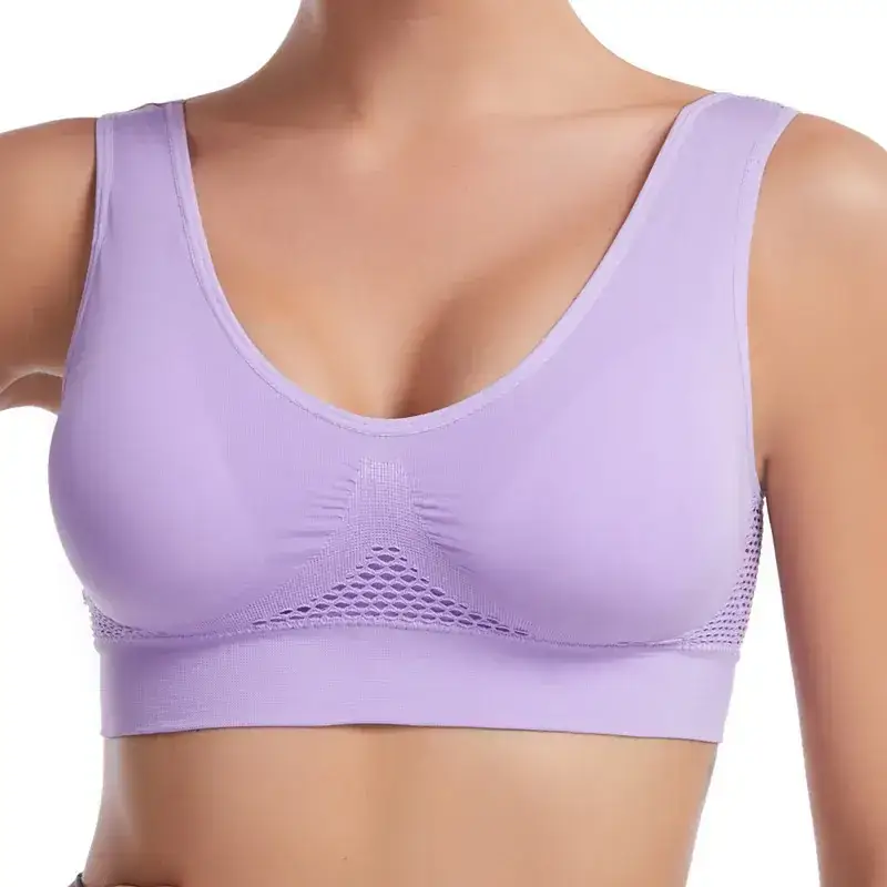 Hollow Mesh Sports Bra Large Size Rimless - Image 4