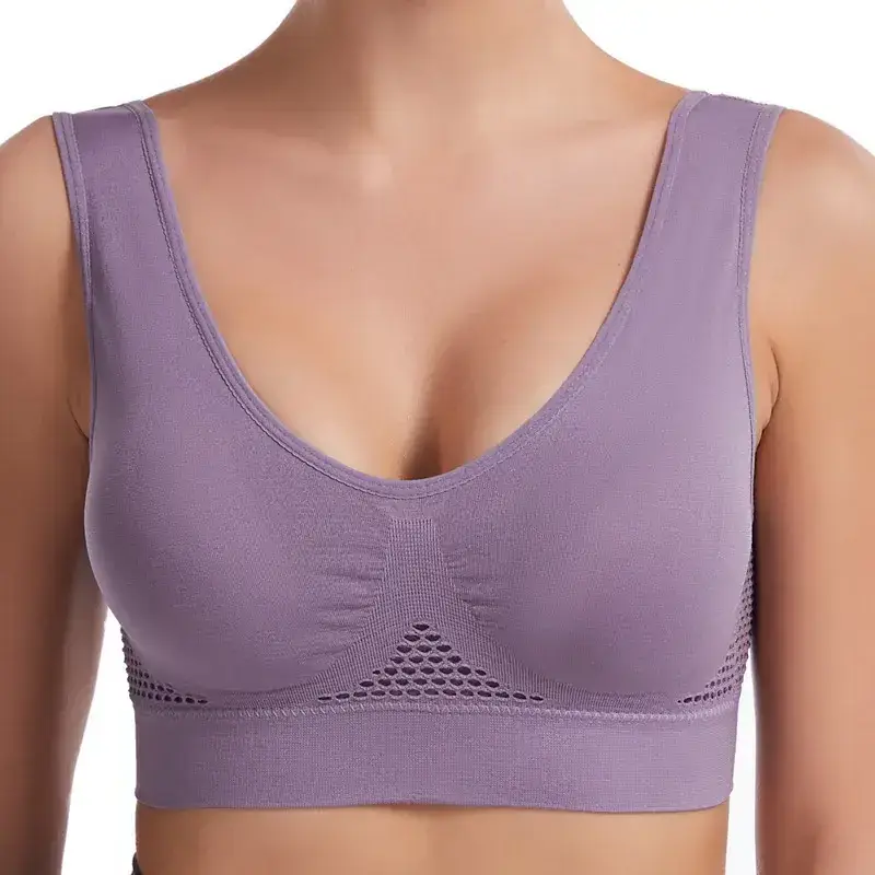 Hollow Mesh Sports Bra Large Size Rimless - Image 6