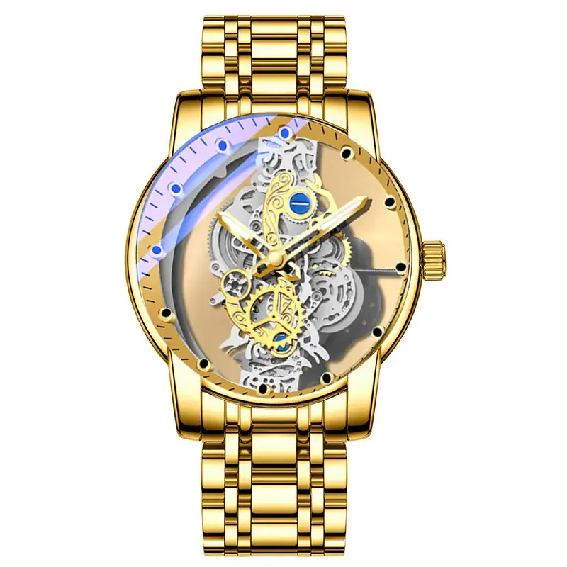 Men's Full-Automatic Transparent Watch with Skeleton Design - Image 5