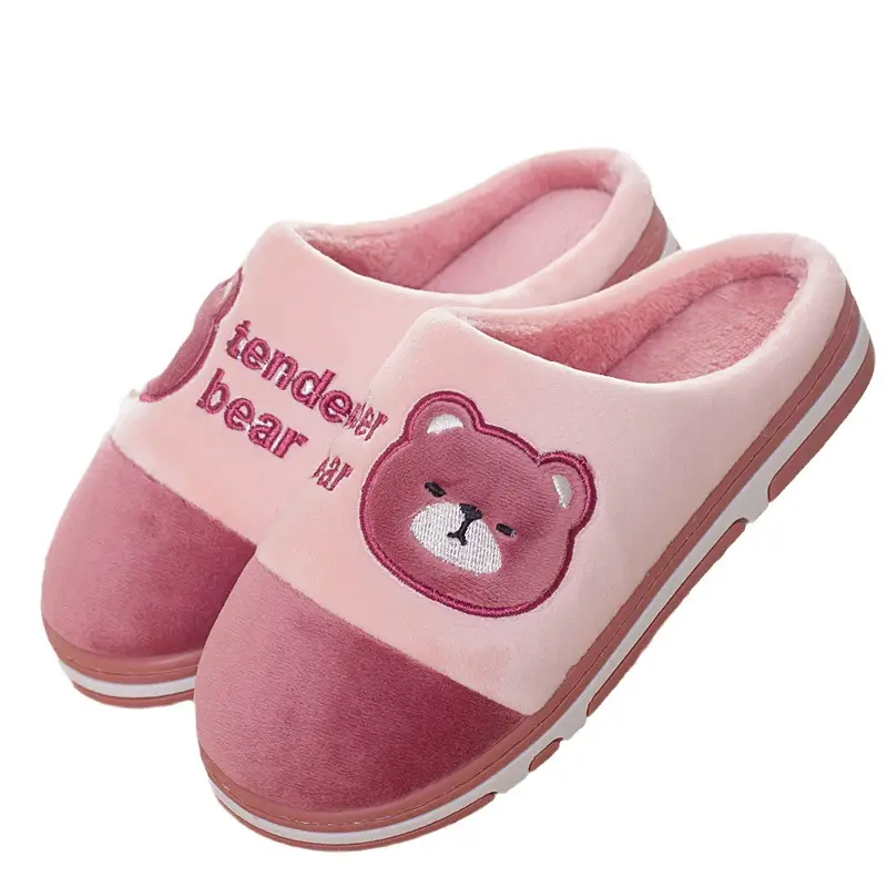 Cotton slippers women's winter popular home couple warm fleece-lined cotton slippers men's thick bottom plus size in stock wholesale - Image 10