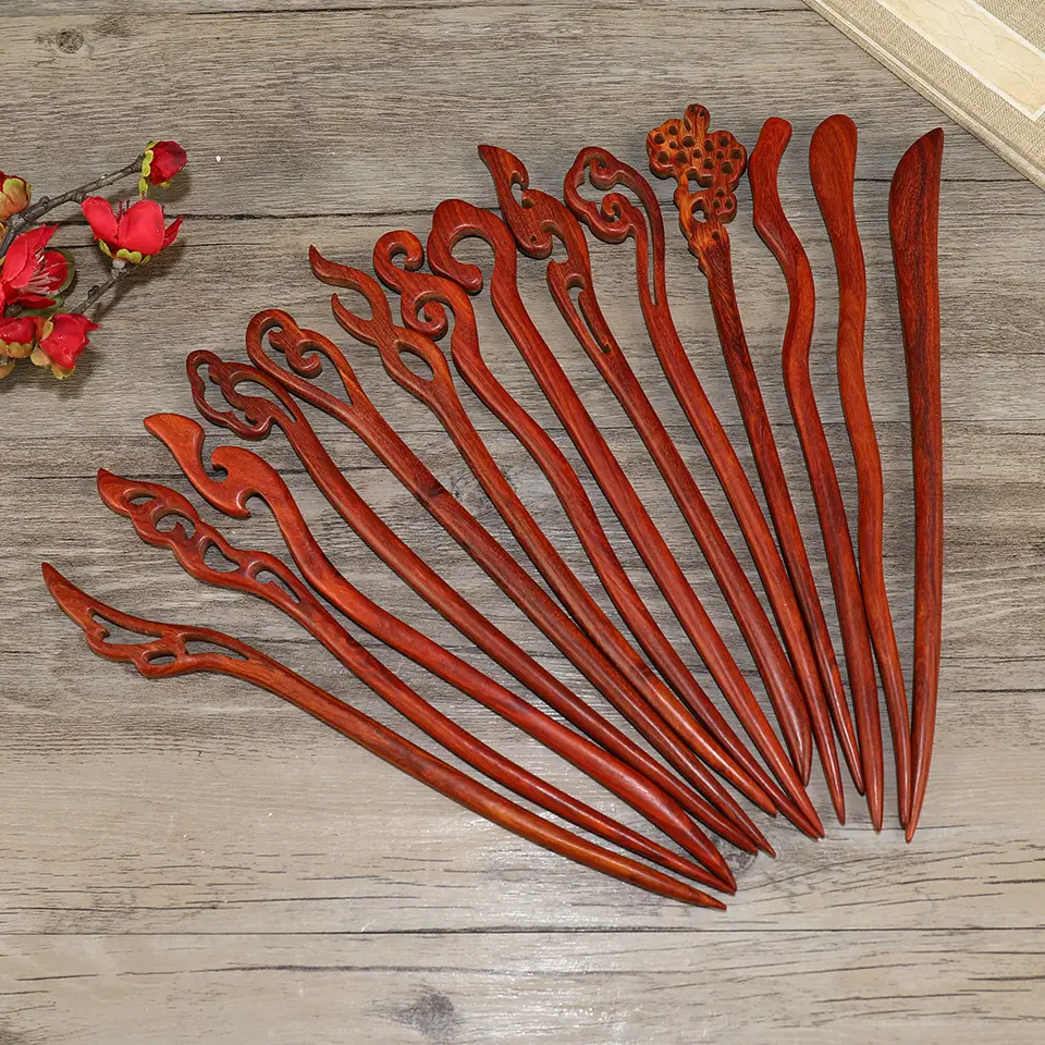 Retro Red Hairpin for Women Classical Hanfu Style — feature 1