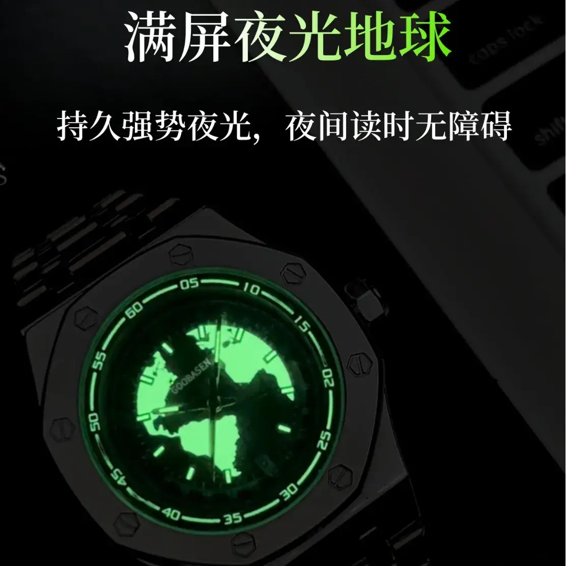 Men's 30m Waterproof Stainless Steel Watch with Calendar & Luminous Dial - Image 4