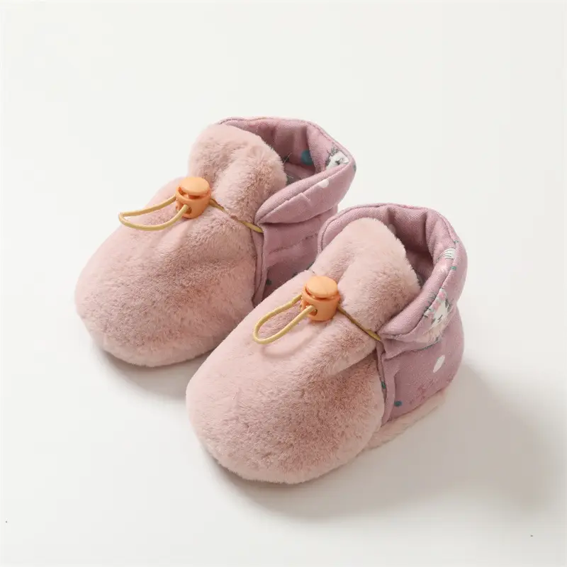 Fleece Lined Baby Shoes for Autumn Winter Warm Non-Slip
