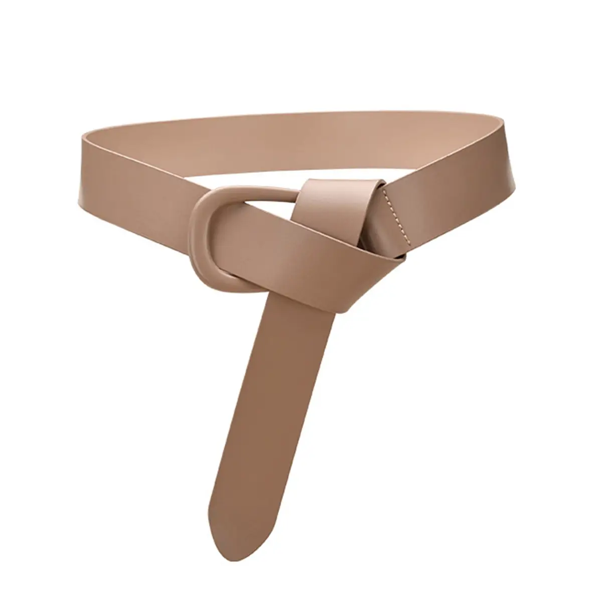 Women's Ultra-wide Imitation Leather Belt Black Brown Big Pin Buckle - Image 4