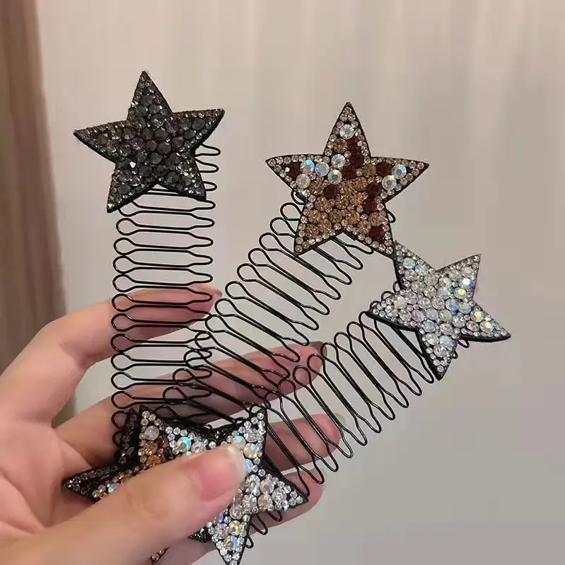 Star-shaped Hair Comb with Rhinestone Accents - Image 9