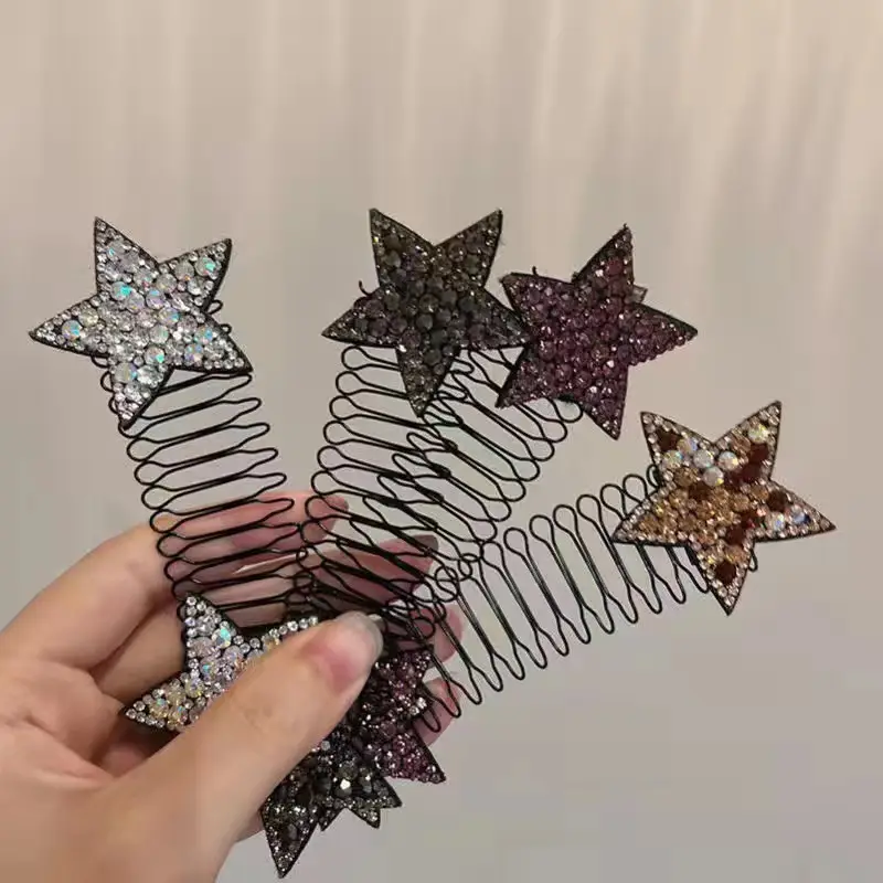 Star-shaped Hair Comb with Rhinestone Accents — feature 4