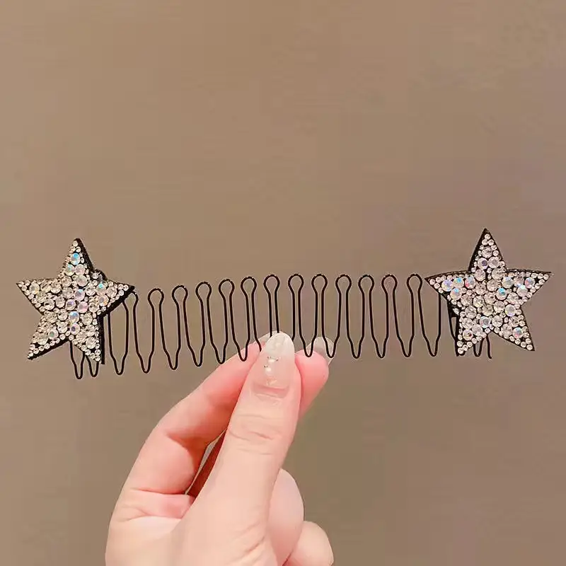 Star-shaped Hair Comb with Rhinestone Accents - Image 2