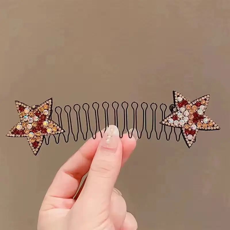 Star-shaped Hair Comb with Rhinestone Accents - Image 4