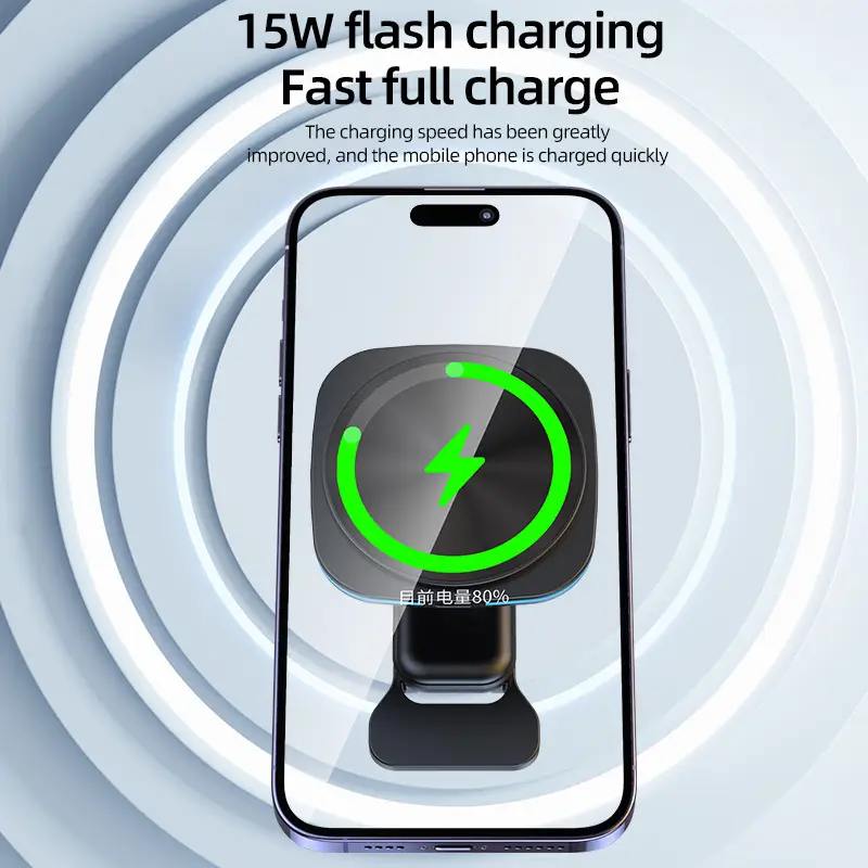 15W Magnetic Wireless Charger for Apple & Android Phones - Image 4