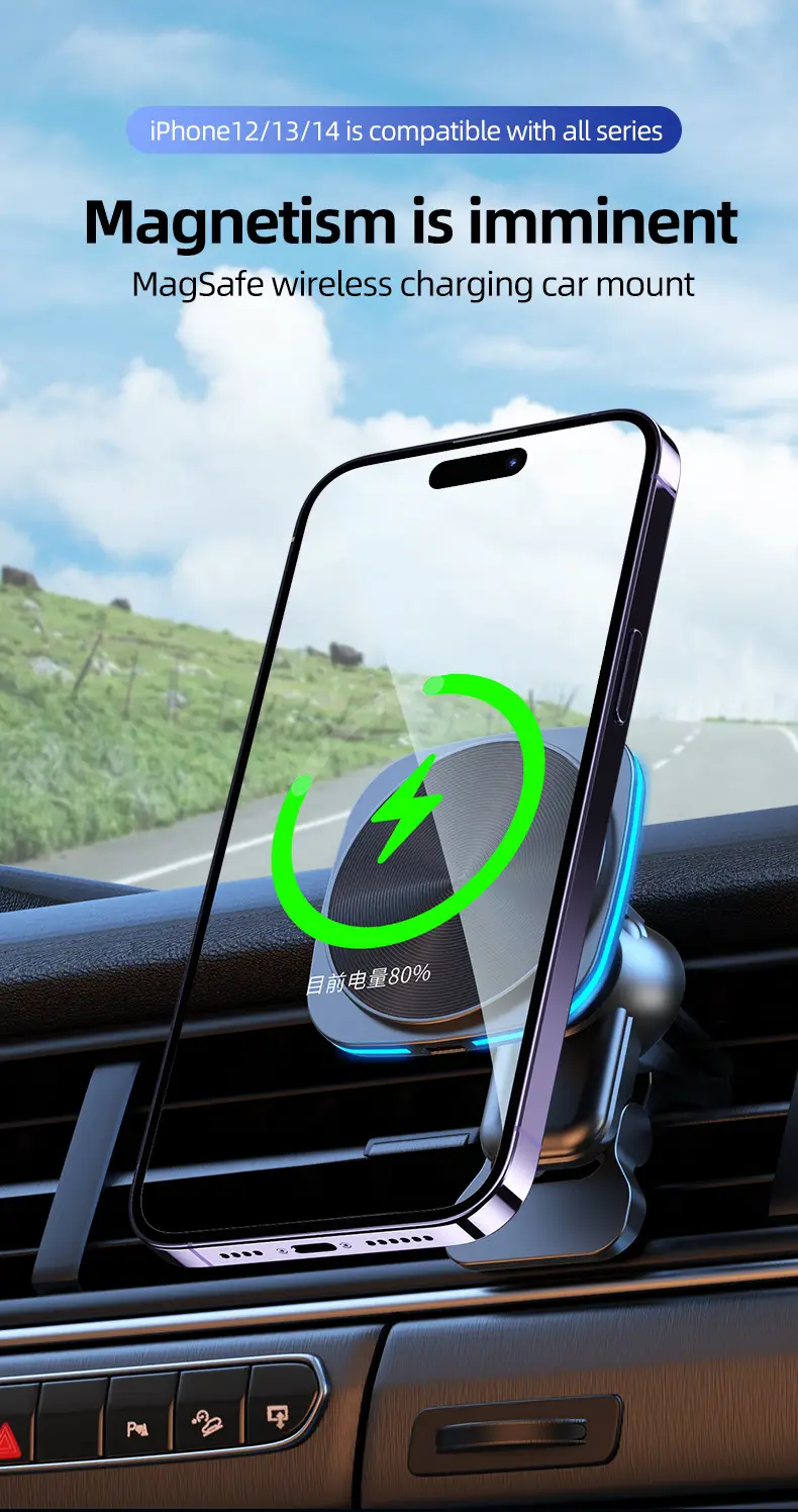 15W Magnetic Wireless Charger for Apple & Android Phones — feature 2