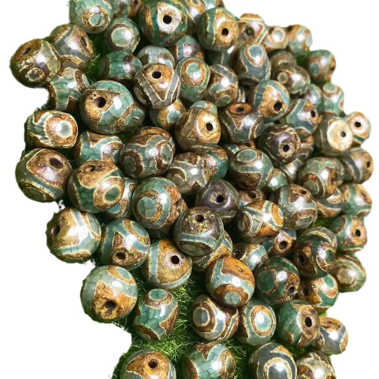 Green Old Three-Eyed Abacus Beads 10x14mm Factory Wholesale - Image 4