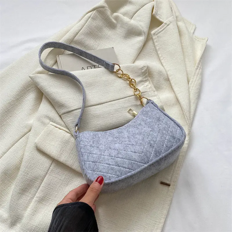 Women's Retro Quilted Shoulder Bag Cream Beige Chain - Image 5