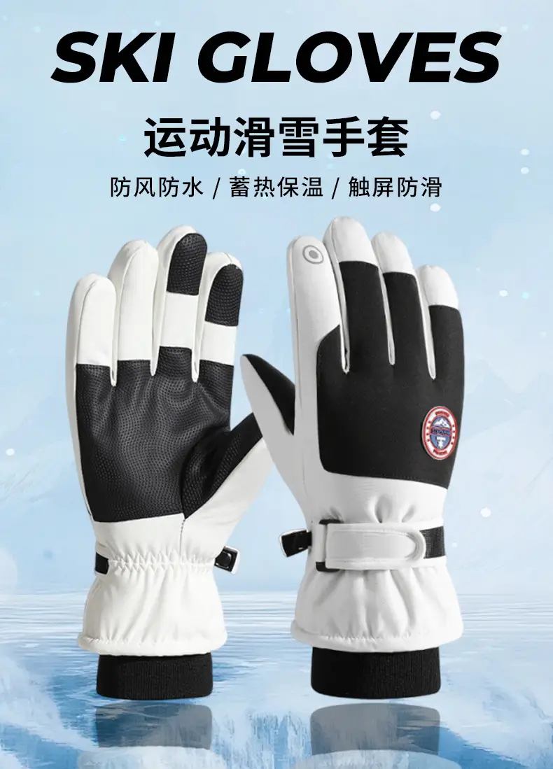 Wholesale winter ski gloves windproof waterproof fleece-lined warm touch screen outdoor riding electric car gloves thickened men — feature 5