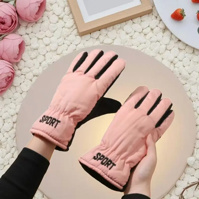 Wholesale winter ski gloves windproof waterproof fleece-lined warm touch screen outdoor riding electric car gloves thickened men