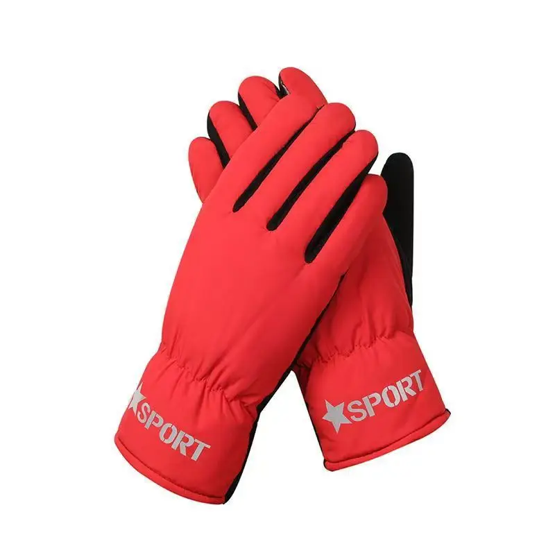 Wholesale winter ski gloves windproof waterproof fleece-lined warm touch screen outdoor riding electric car gloves thickened men