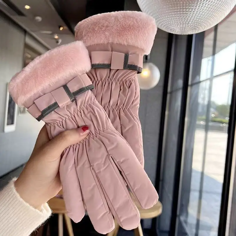Wholesale winter ski gloves windproof waterproof fleece-lined warm touch screen outdoor riding electric car gloves thickened men