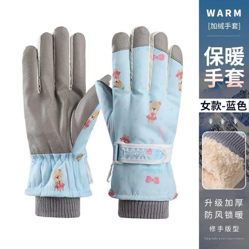 Wholesale winter ski gloves windproof waterproof fleece-lined warm touch screen outdoor riding electric car gloves thickened men