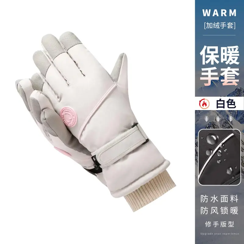 Wholesale winter ski gloves windproof waterproof fleece-lined warm touch screen outdoor riding electric car gloves thickened men