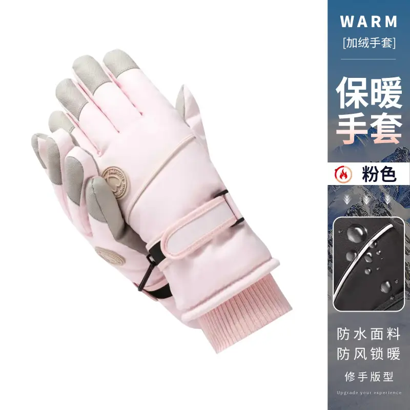 Wholesale winter ski gloves windproof waterproof fleece-lined warm touch screen outdoor riding electric car gloves thickened men