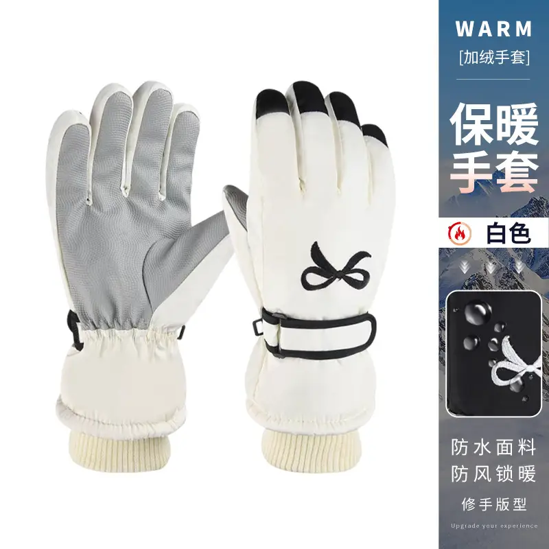 Wholesale winter ski gloves windproof waterproof fleece-lined warm touch screen outdoor riding electric car gloves thickened men