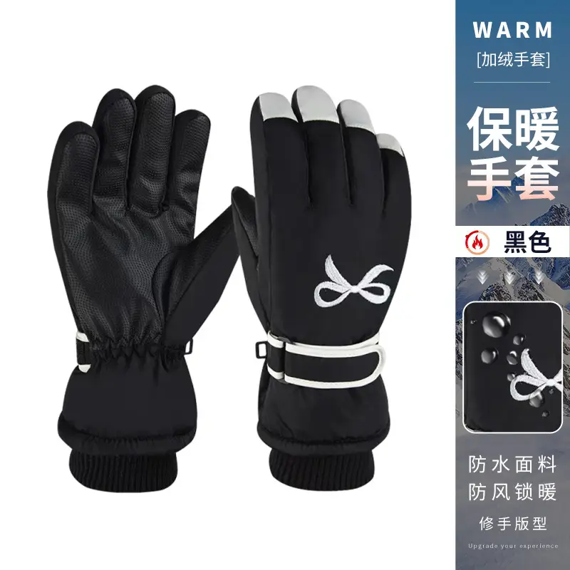 Wholesale winter ski gloves windproof waterproof fleece-lined warm touch screen outdoor riding electric car gloves thickened men