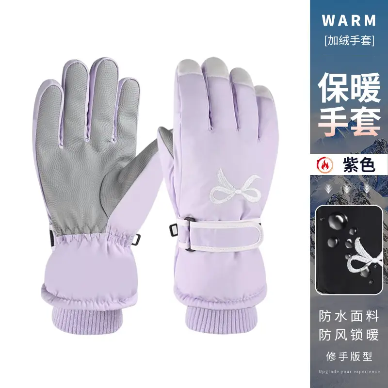 Wholesale winter ski gloves windproof waterproof fleece-lined warm touch screen outdoor riding electric car gloves thickened men