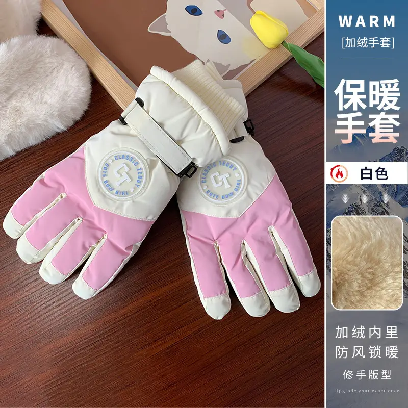 Wholesale winter ski gloves windproof waterproof fleece-lined warm touch screen outdoor riding electric car gloves thickened men