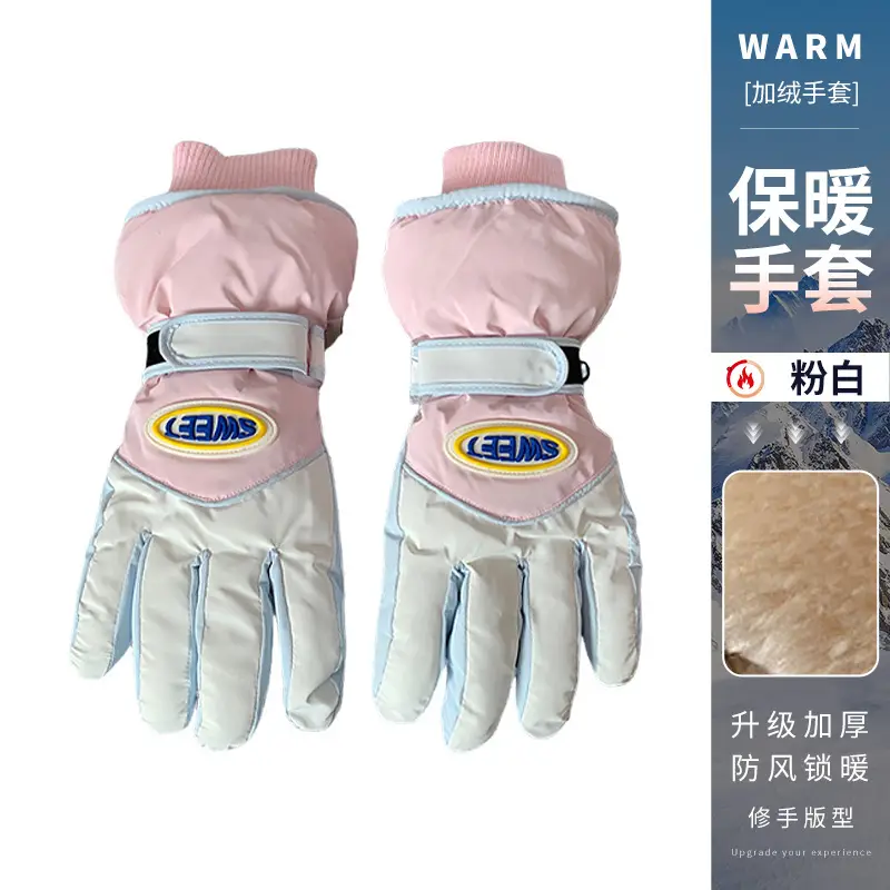 Wholesale winter ski gloves windproof waterproof fleece-lined warm touch screen outdoor riding electric car gloves thickened men
