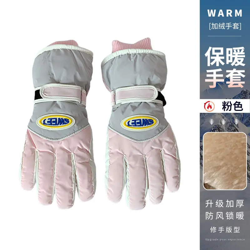 Wholesale winter ski gloves windproof waterproof fleece-lined warm touch screen outdoor riding electric car gloves thickened men