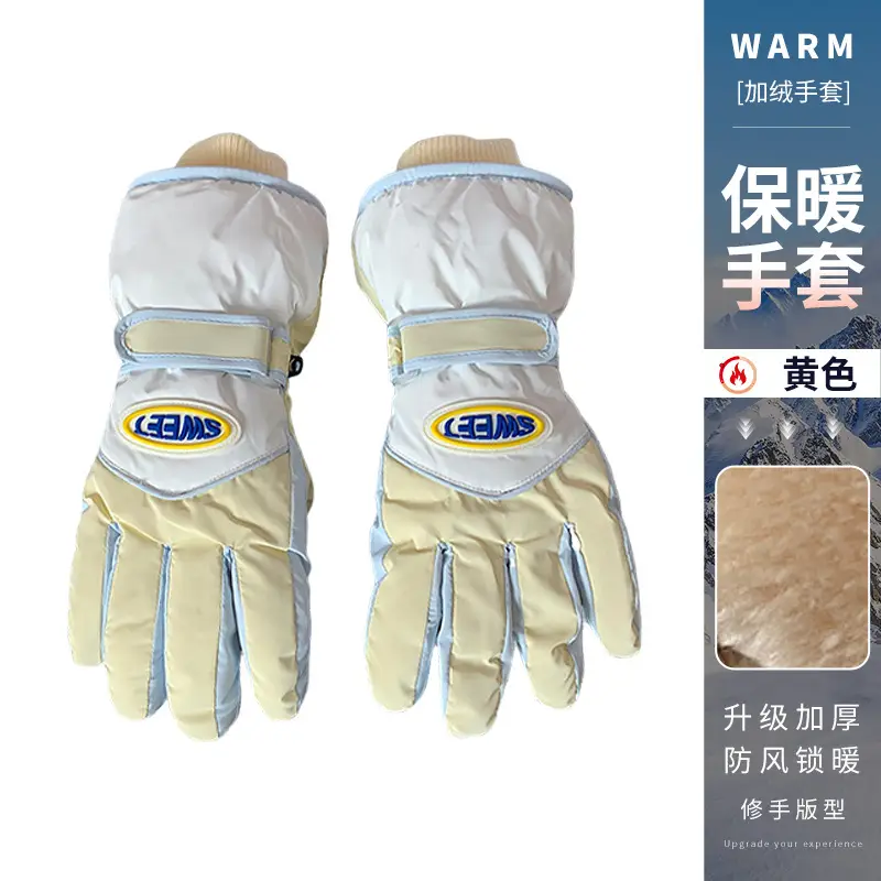 Wholesale winter ski gloves windproof waterproof fleece-lined warm touch screen outdoor riding electric car gloves thickened men