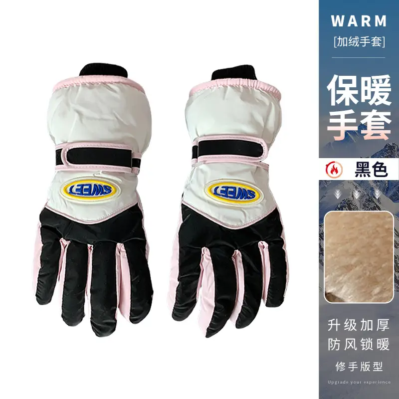 Wholesale winter ski gloves windproof waterproof fleece-lined warm touch screen outdoor riding electric car gloves thickened men