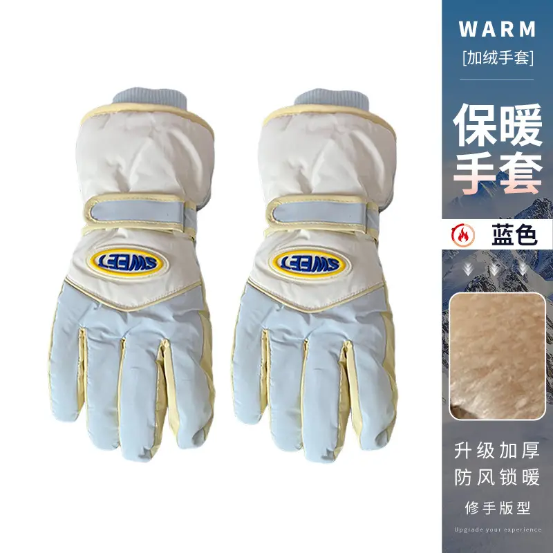Wholesale winter ski gloves windproof waterproof fleece-lined warm touch screen outdoor riding electric car gloves thickened men