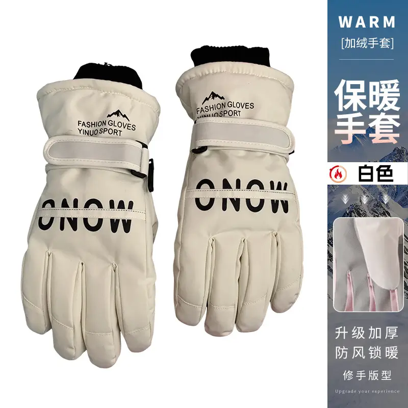 Wholesale winter ski gloves windproof waterproof fleece-lined warm touch screen outdoor riding electric car gloves thickened men