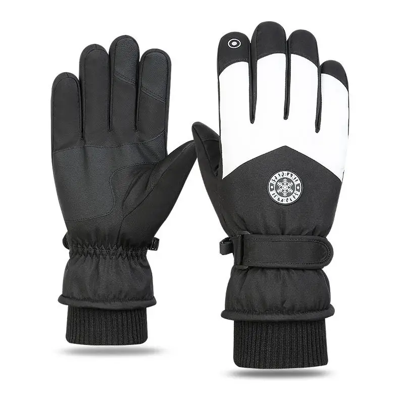 Wholesale winter ski gloves windproof waterproof fleece-lined warm touch screen outdoor riding electric car gloves thickened men