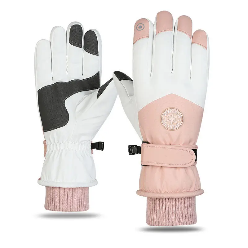 Wholesale winter ski gloves windproof waterproof fleece-lined warm touch screen outdoor riding electric car gloves thickened men